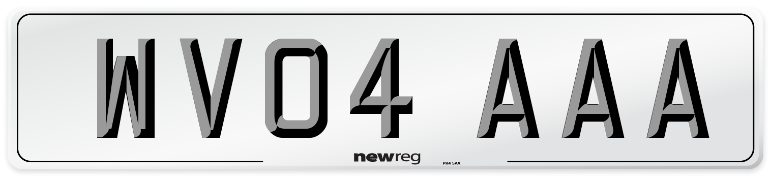 WV04 AAA Number Plate from New Reg